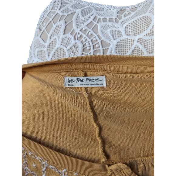 FREE PEOPLE Henley Top - Peach Free Spirit High-Low Oversized HENLEY S - Picture 7 of 9